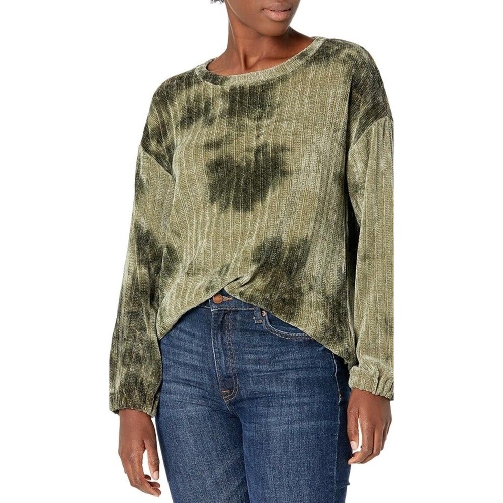 Tribal Women's XL Lightweight Sweater Round Neck Moss Long Sleeve Elastic Wrist